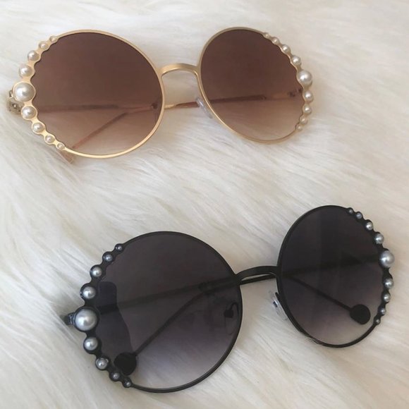 Adult Gold or Black Pearl Sunglasses - Picture 1 of 2